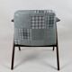 Grey-Blue Chequered Bunny Armchair by Józef Chierowski, 1970s