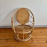1960 vintage bamboo rattan armchair