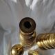 Pair of brass altar candlesticks, mid-20th century