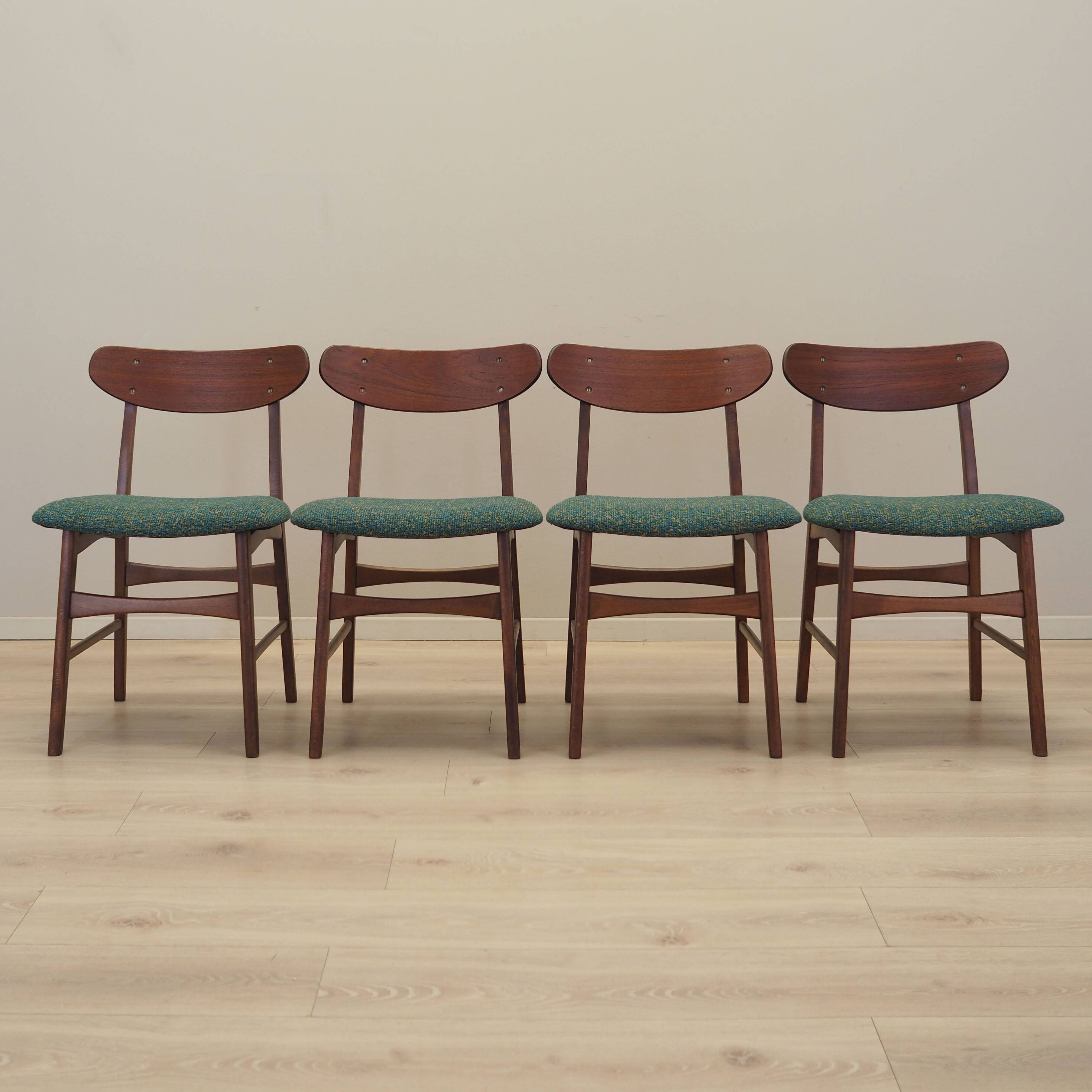 Set of four teak chairs, Danish design, 1970s, production: Denmark