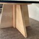 Vintage coffee table in travertine and smoked glass 70s