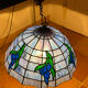 Grande suspension  en verre vitrail style Tiffany