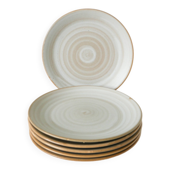 Set of 6 Niderviller stoneware dinner plates, 1960