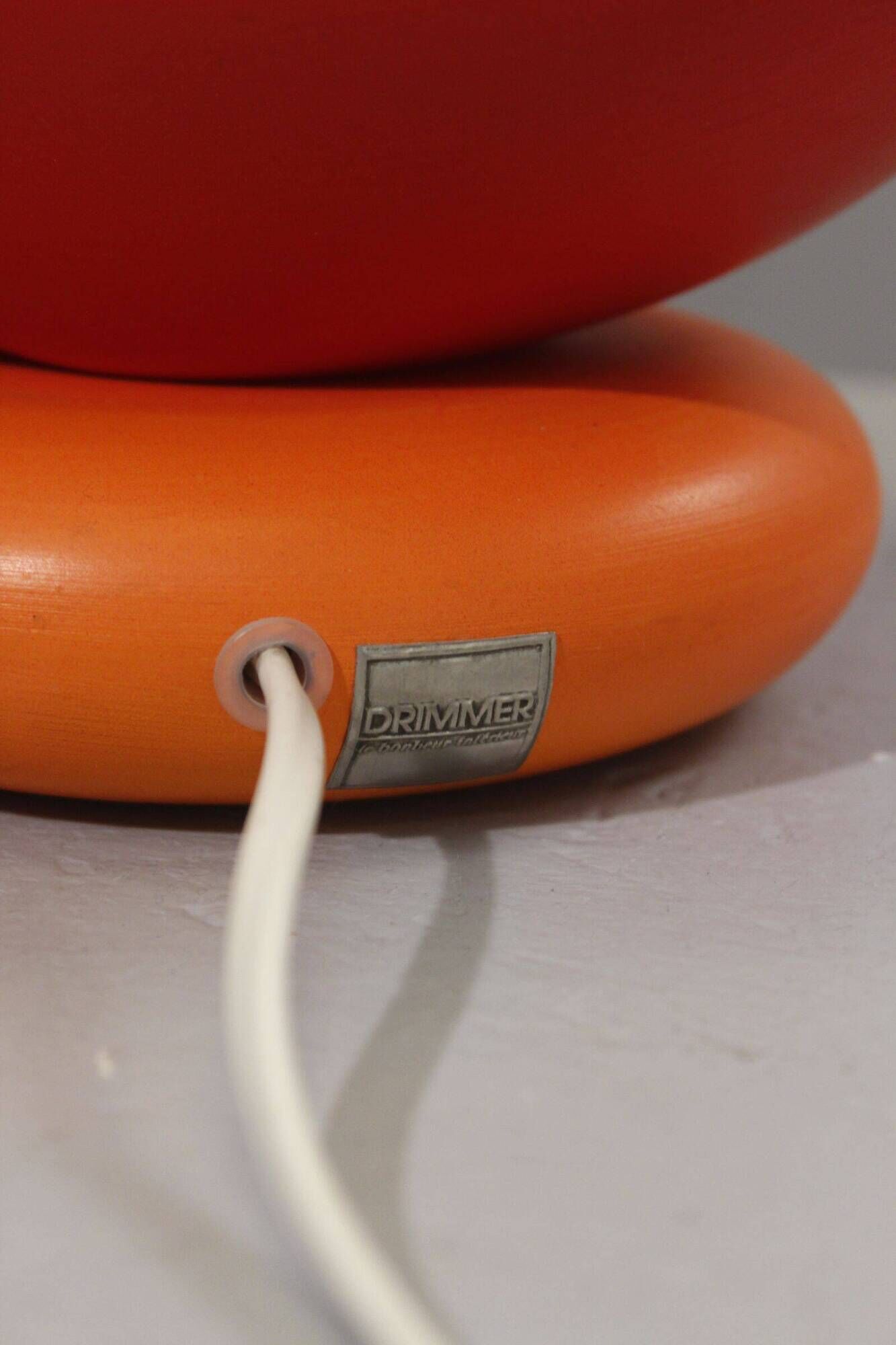 Louis Drimmer large ceramic pebble lamp orange 1980s
