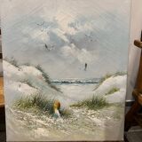 Oil landscape “The white beach”