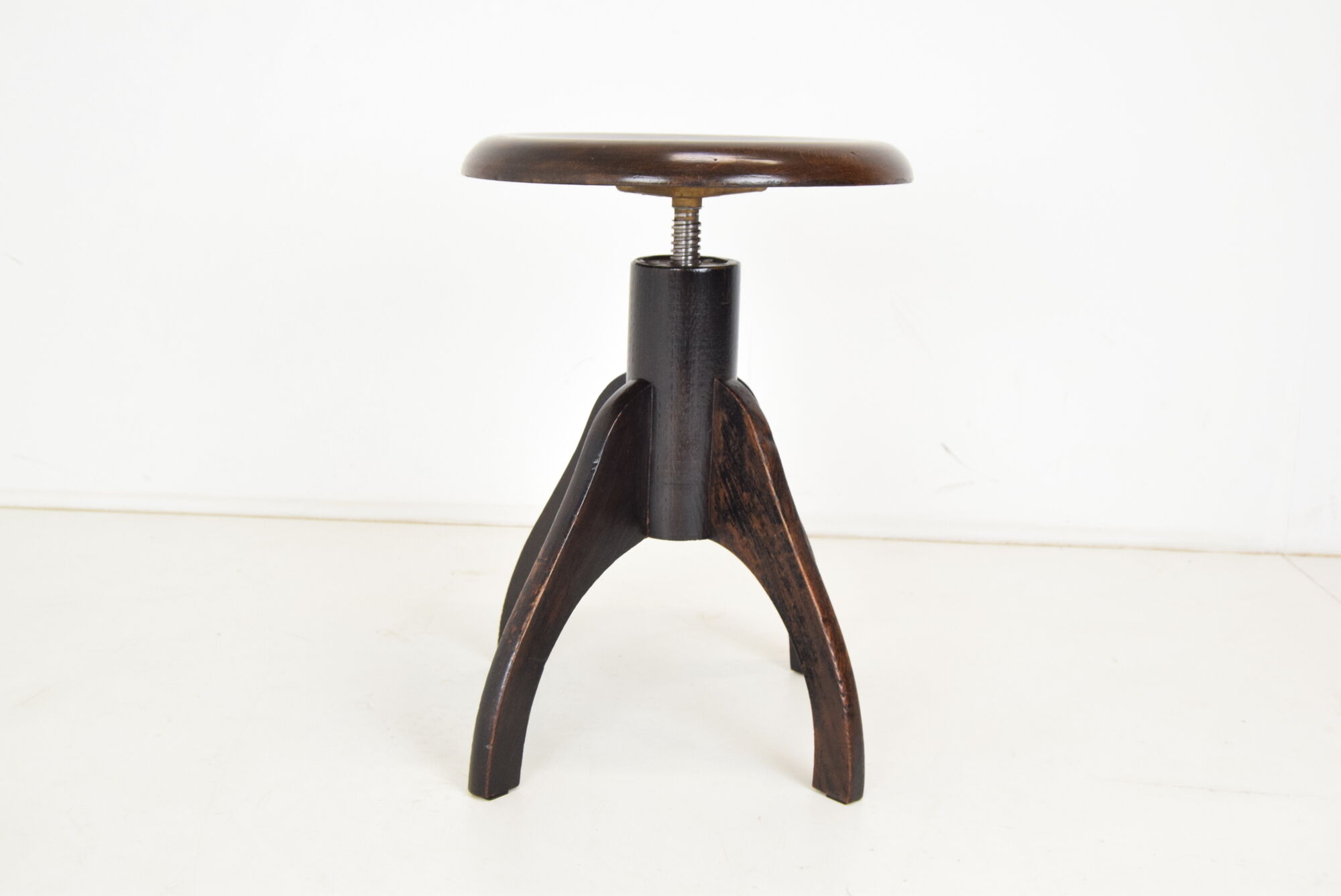 Mid-century height adjustable piano stool,1950's