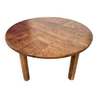 Table ronde en chêne massif – Pièce unique, circa 1900