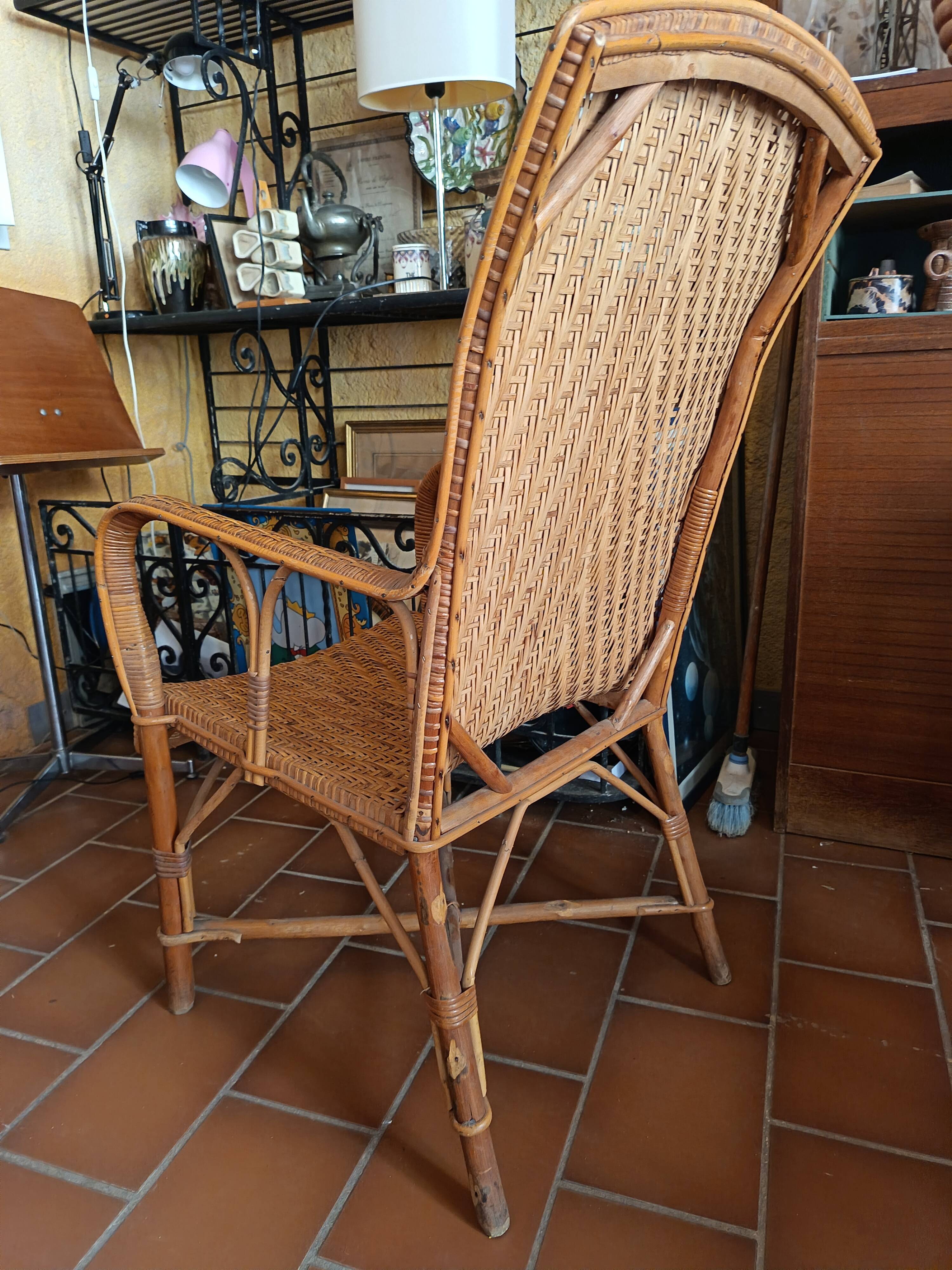 Vintage rattan armchair
