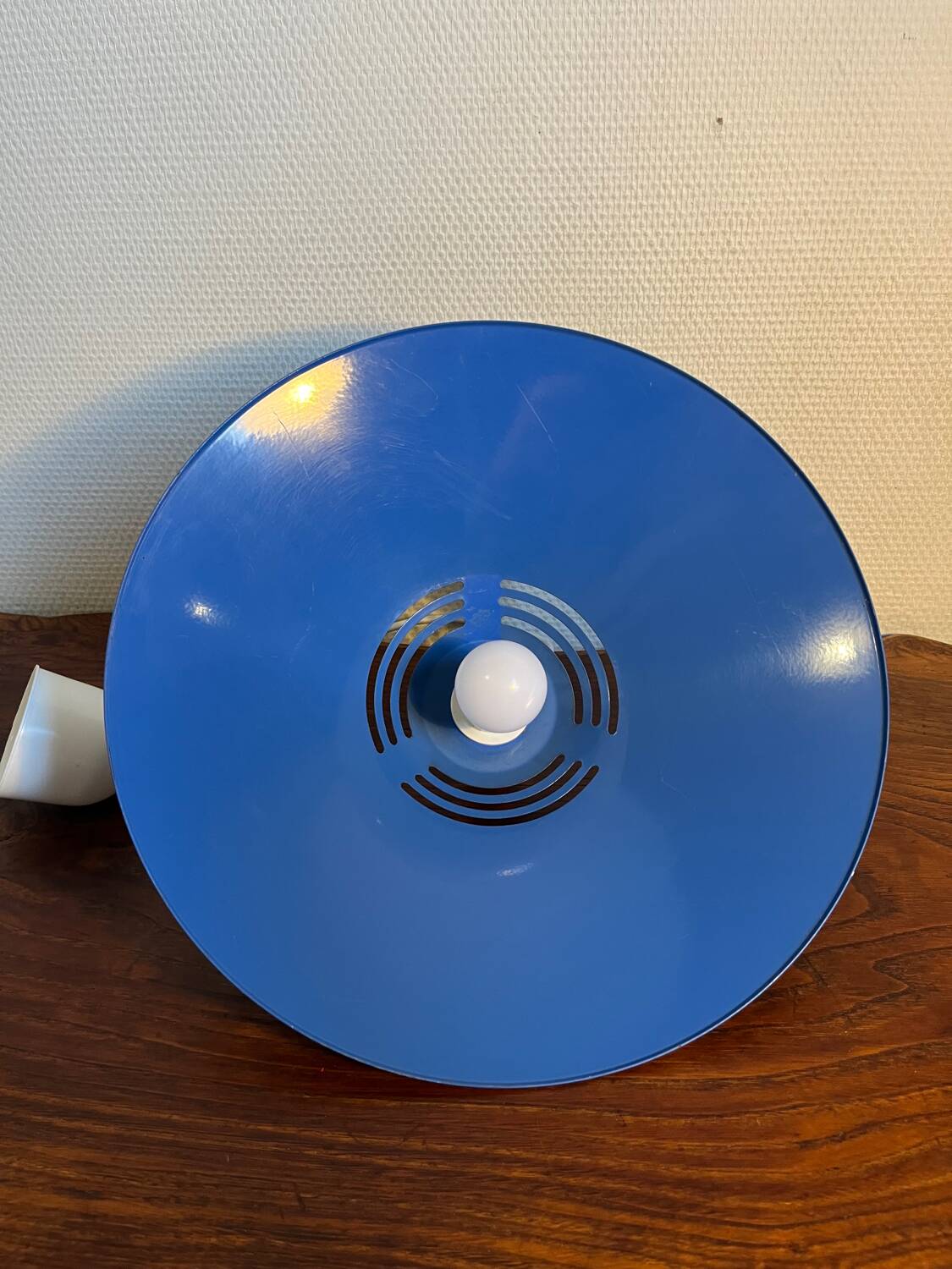 80s blue metal pendant light