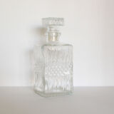 Old vintage glass whisky decanter