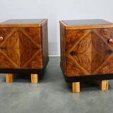 1938s pair of Art Deco bedside tables, Czechoslovakia