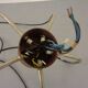 Danish Glass and Rosewood Cascade Ceiling Lamp, 1960s