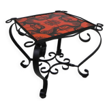 Vintage coffee table with 4 tiles, 1960s