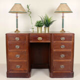 Bureau Victorian oak and leather