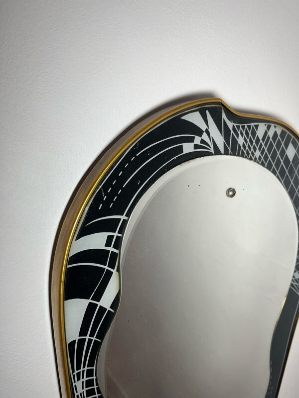 Miroir decoratif laiton