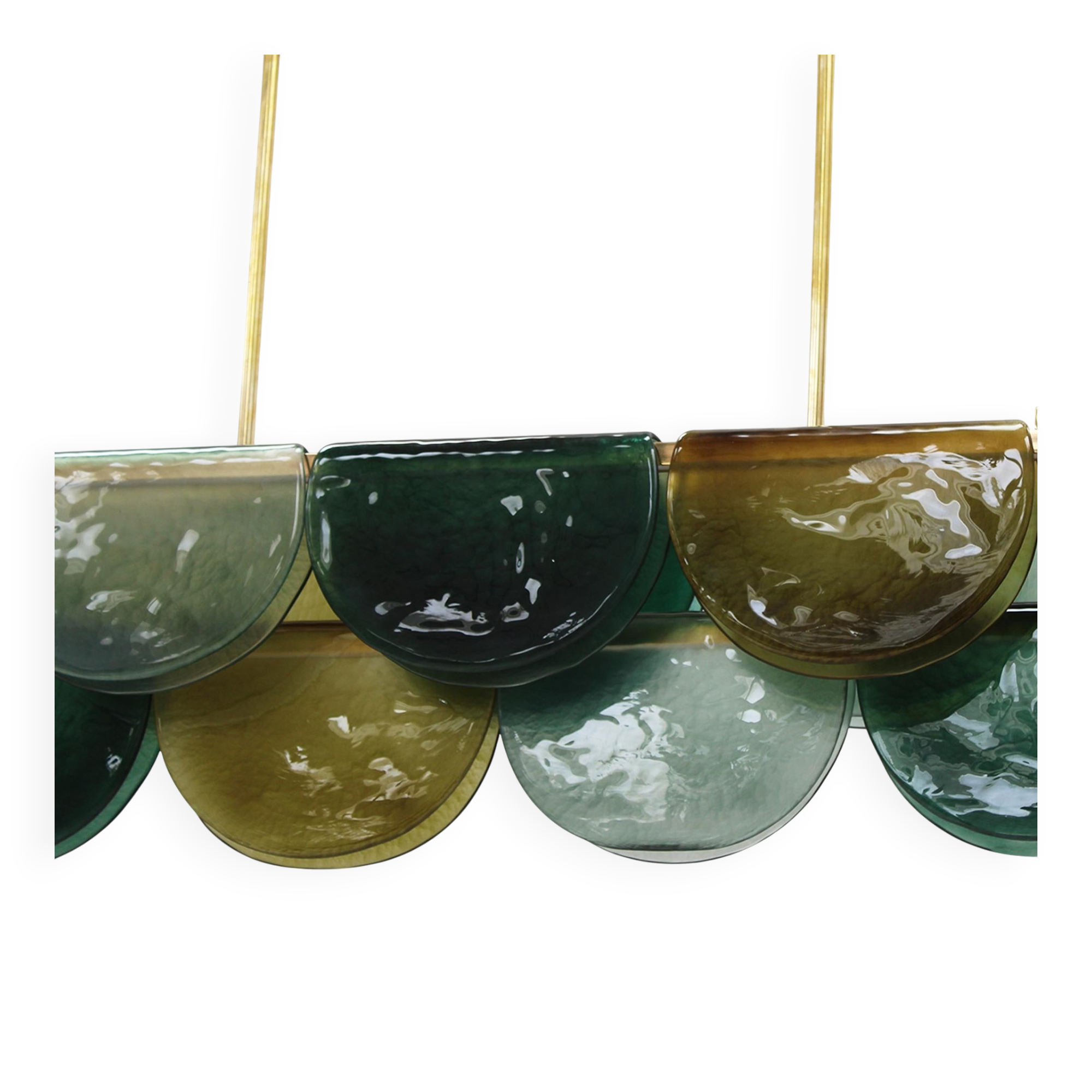 Lampe de plafond en verre de Murano allongée, Italie