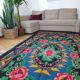 Large handmade Romanian rug 330X160cm with amazing bohemian floral design