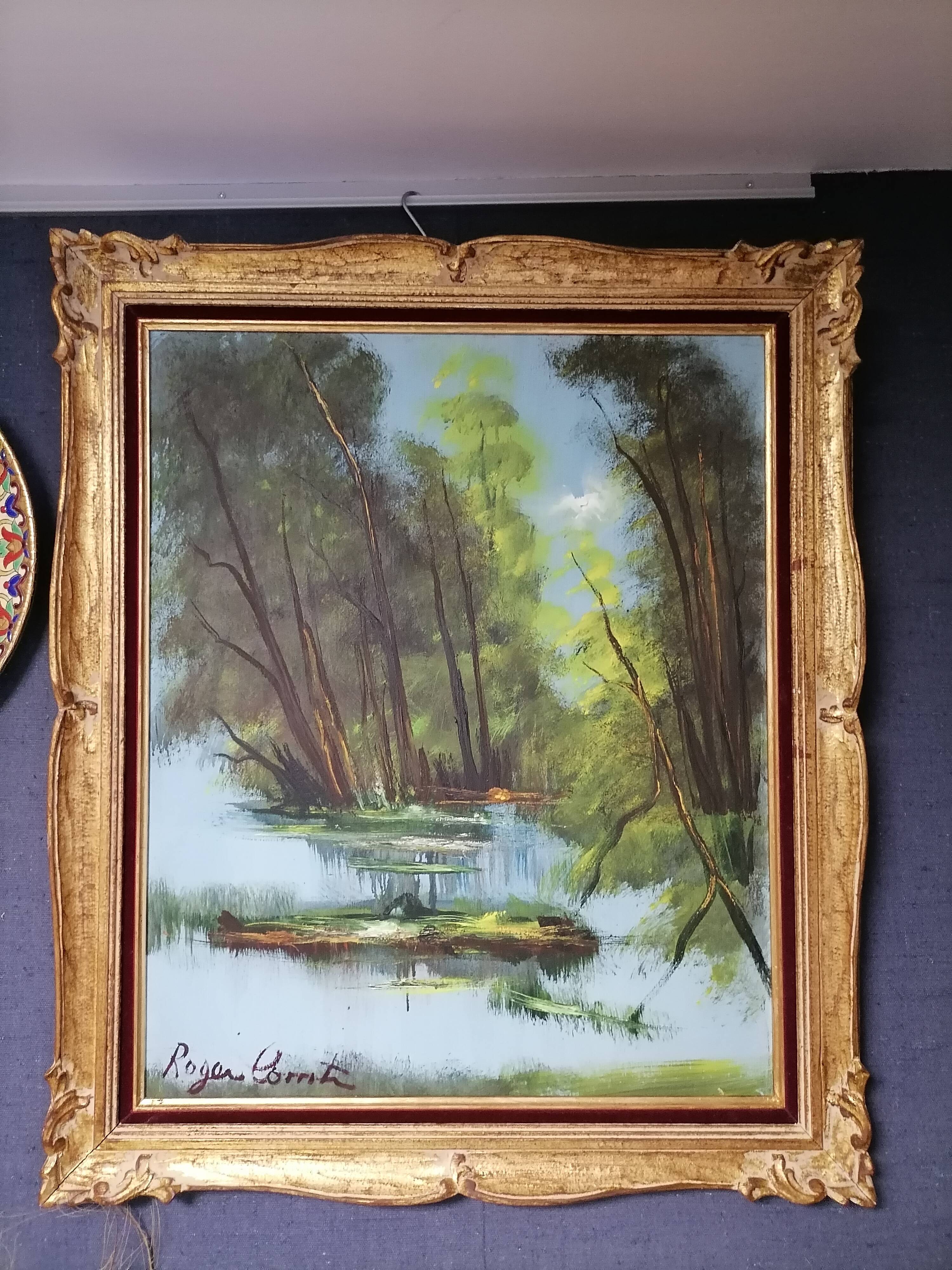 Tableau sous bois signé Roger Comte