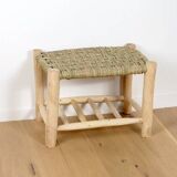 Moroccan wooden bench with storage 60cm