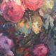 Large bouquet of roses, oil on wood panel, signed