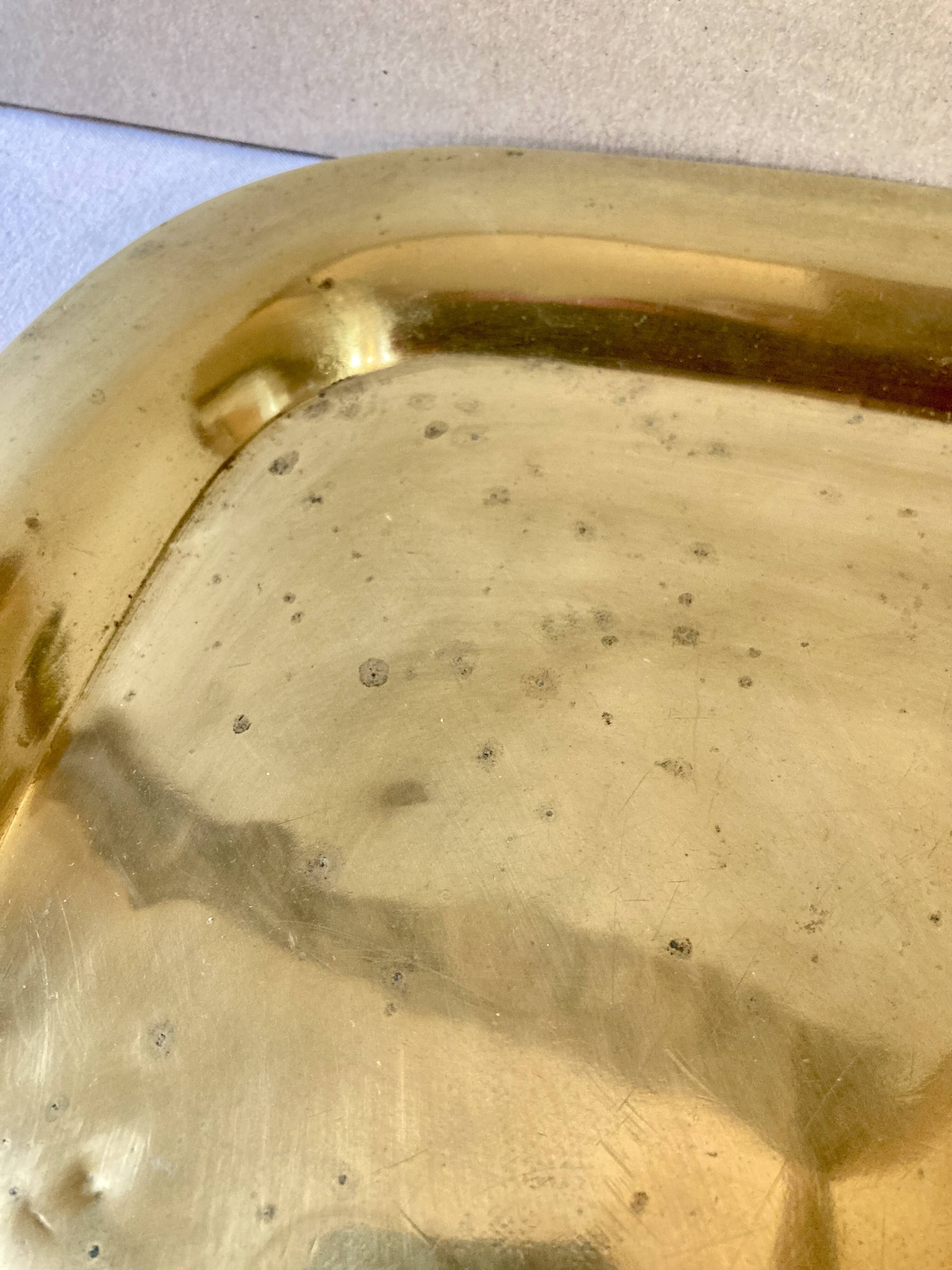 Duo of solid brass trays