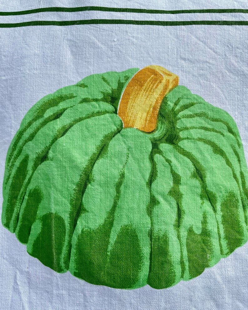 Vintage Zucchi tea towel signed Ken Scott in linen