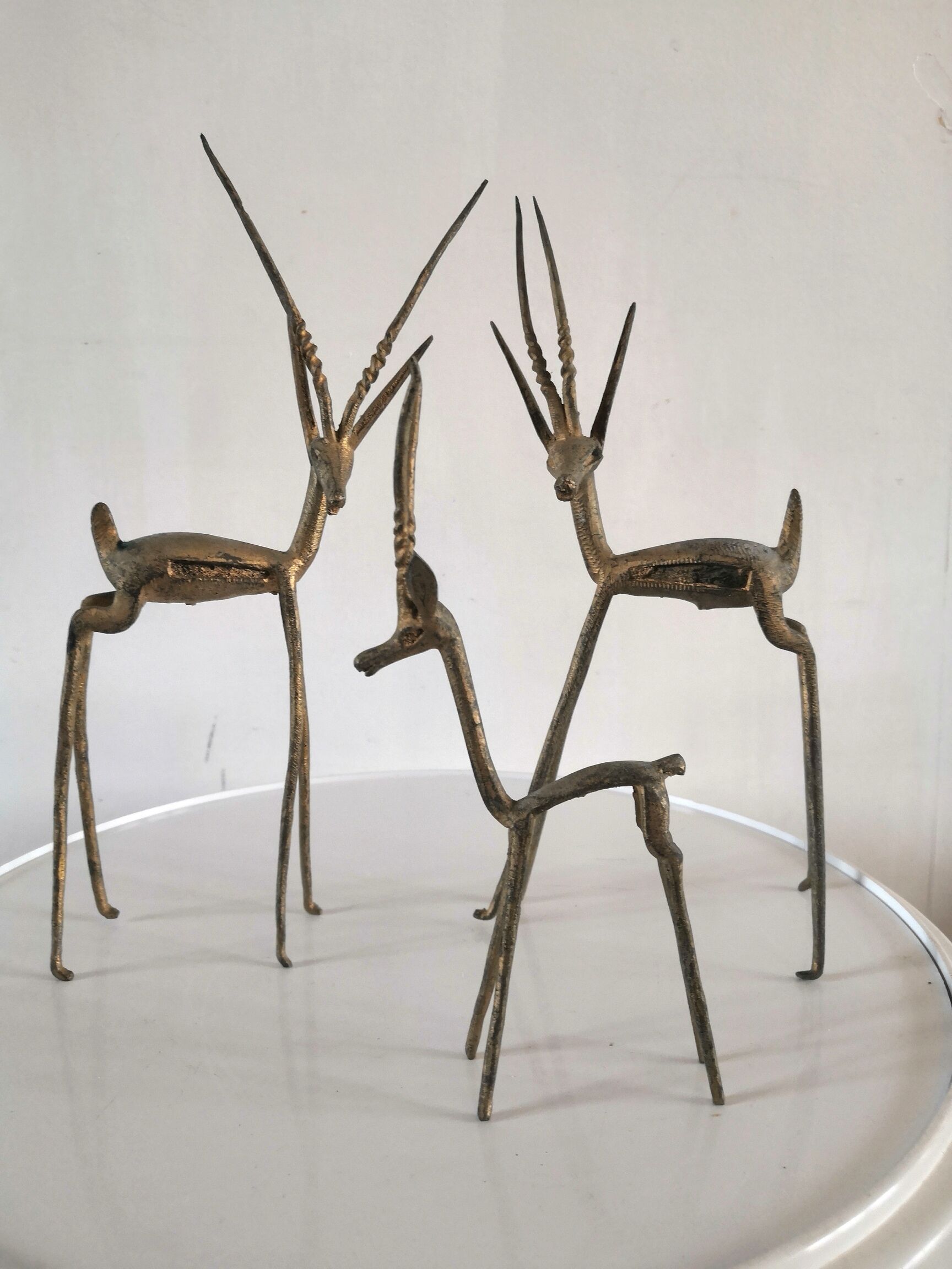 Figurines antilope en bronze vintage