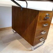 Vintage Bauhaus Oak Veneer Desk from Mücke & Melder, 1940s
