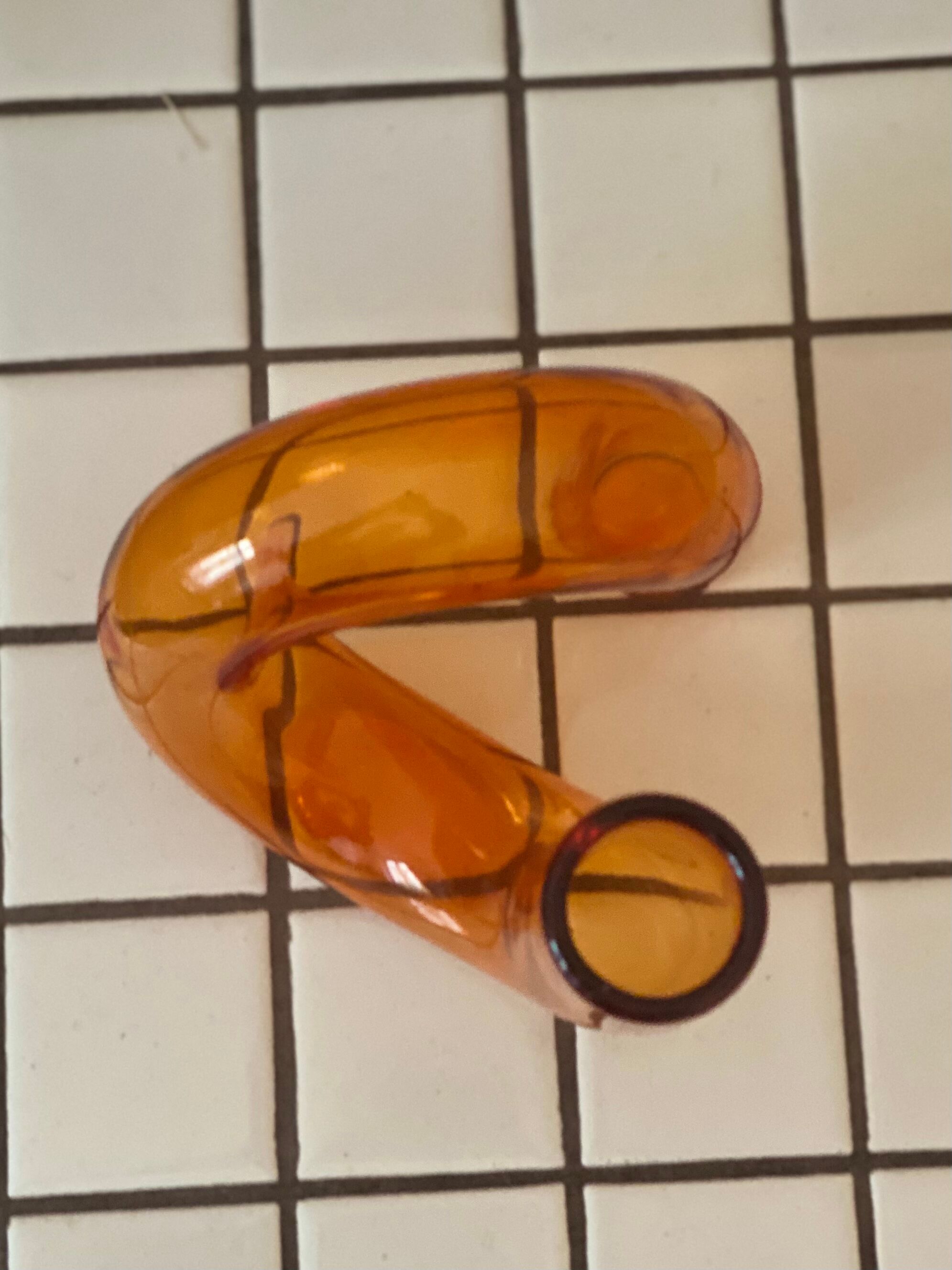 Vase soliflore minimaliste en verre soufflé orange rétro