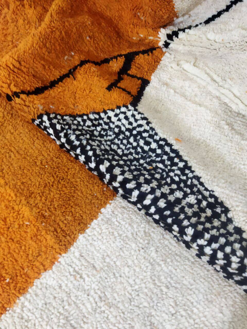 Moroccan handmade artisanal berber carpet magic orange eye 287 x 184 cm