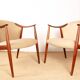 2 Scandinavian armchairs in teak and fabric, new Tyrol model, Gerhard Berg.
