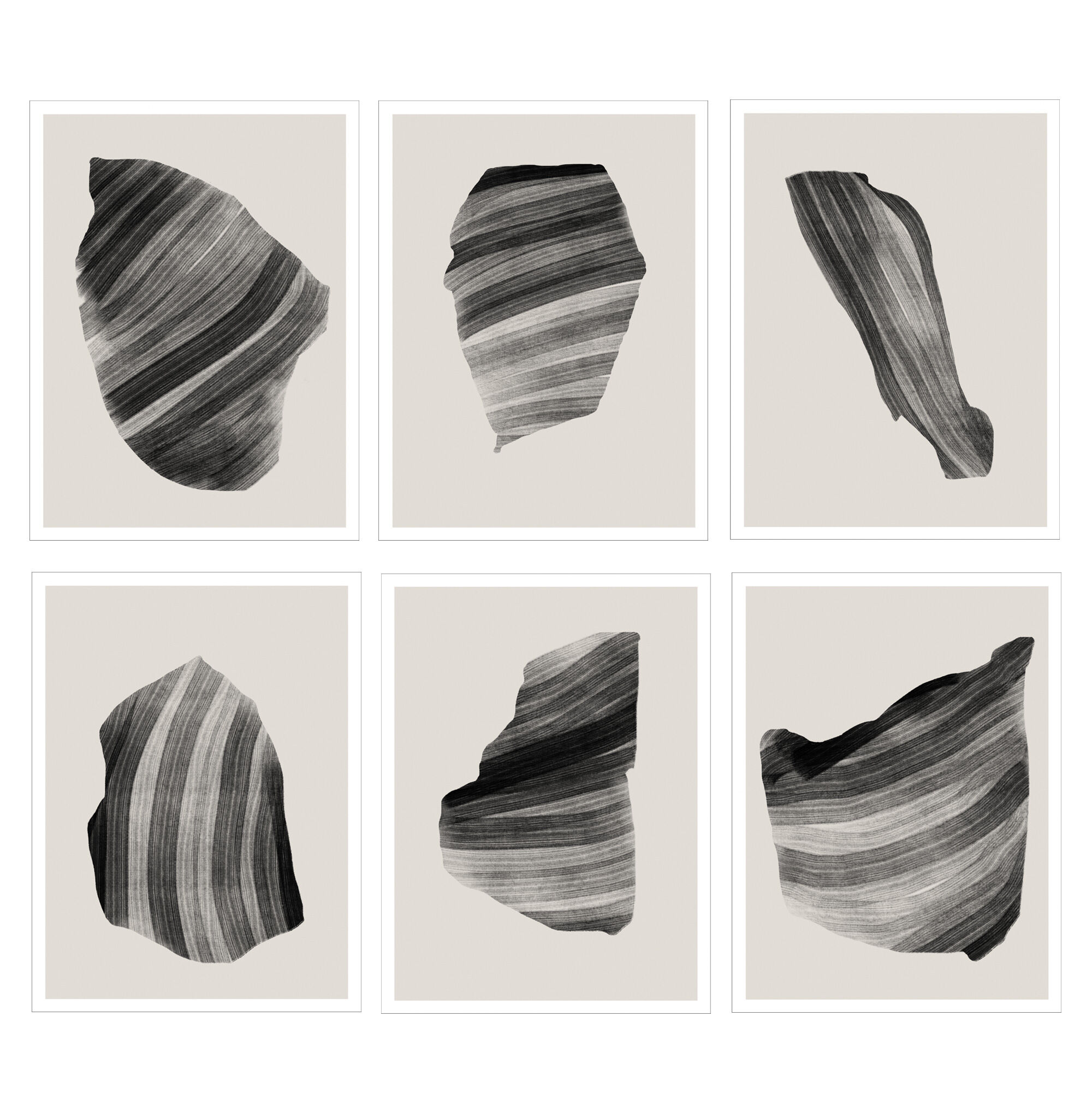 Lot de 6 tirages giclées abstraits, A4