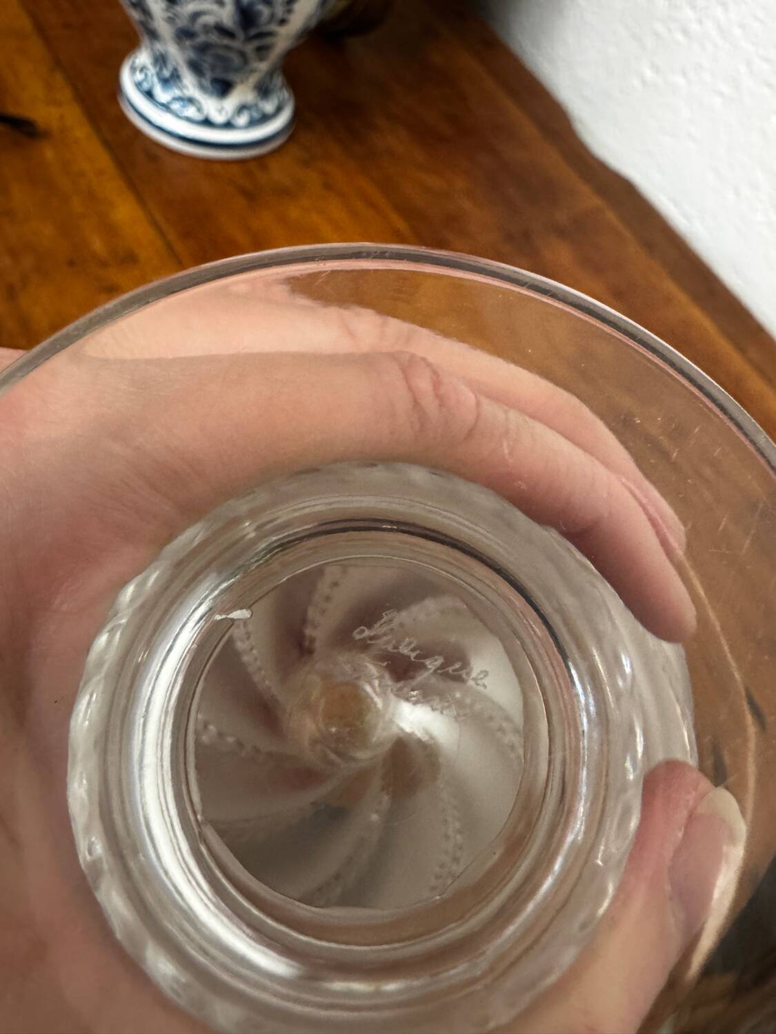 Crystal vase signed Lalique France model Ermenonville