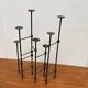 Mid-century brutalist extendable wrought iron floor chandelier, 1960s.