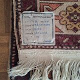 Shirvan urss oriental rug wool handmade rectangular 1940 burgundy and ecru with fringes 100% wool