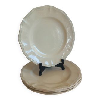 Set of 4 Digoin Sarreguemines Soup Plates – Ivory French Ironstone