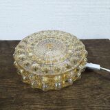 Amber bubble glass round ceiling light Philips 1960