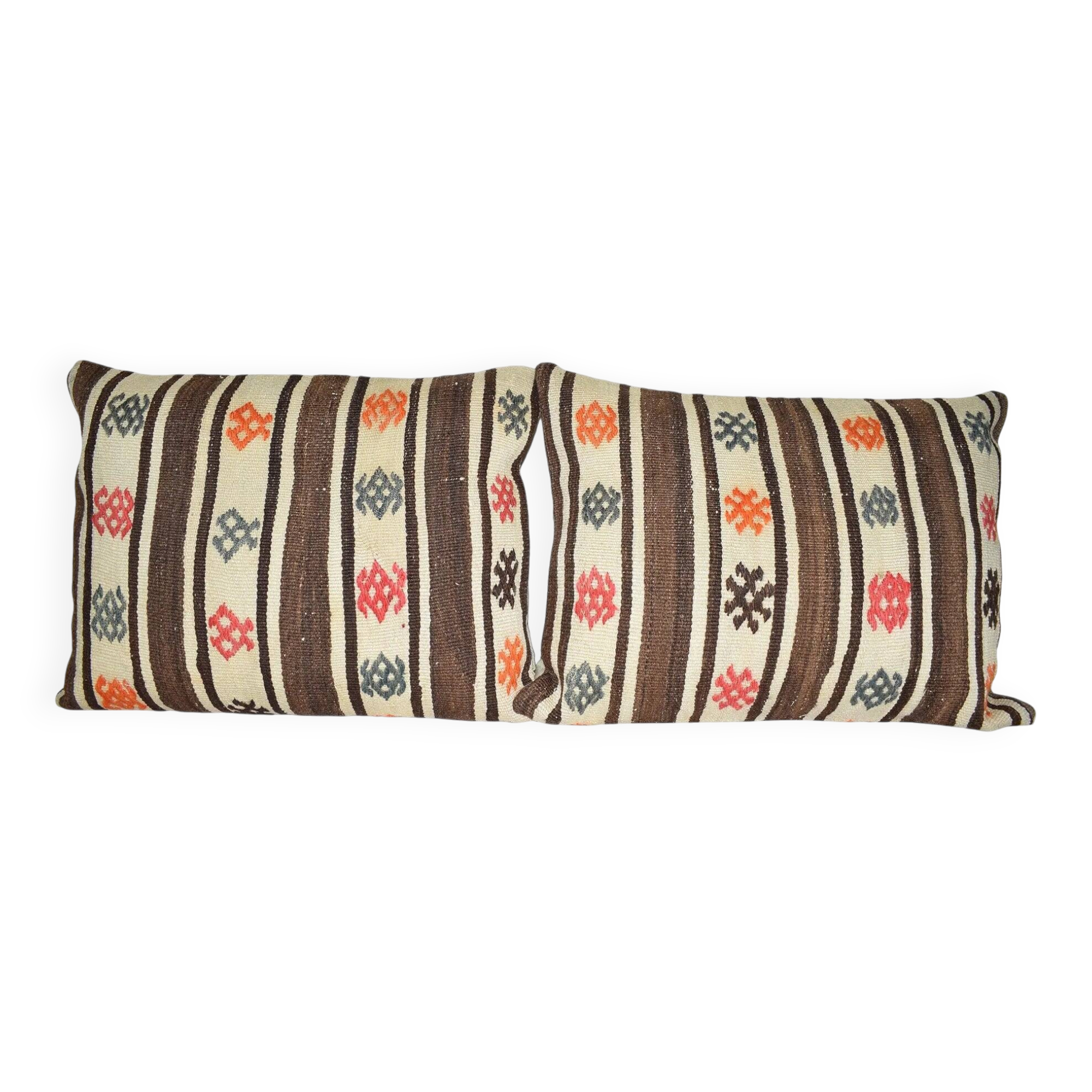 Set of 2 vintage kilim cushion covers 46x61 cm