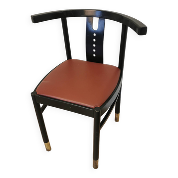 Chaise de salle à manger postmoderne originale Thonet vintage / fabriquée en 2000 à Vienne / chaise de salle à manger en bois courbé / marron