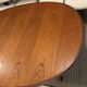 Oval Scandinavian teak dining table with central extension