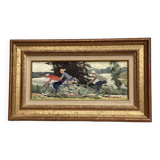 Old painting signed Oil on cardboard dimension: height - 34cm - width -58cm -