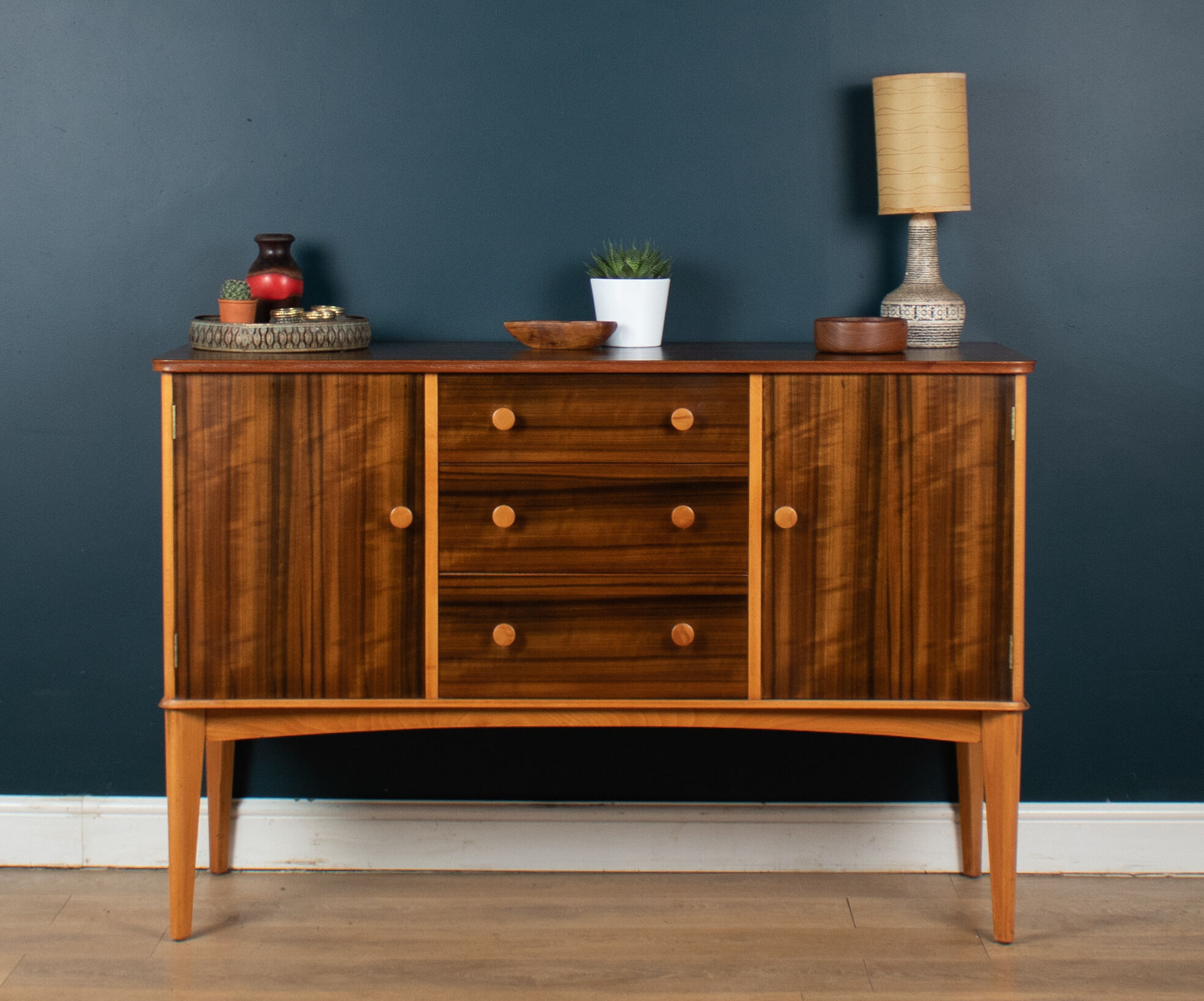 Retro Teak & Walnut Gordon Russel For Heals Restored Mid Century 1960s Sideboard