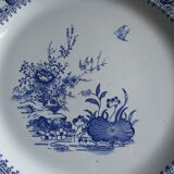 Large creil et montereau faience dish yedo 40 cm n°6 barluet & cie end of 19th century