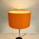 Adjustable Space Age table lamp, original orange lampshade, Staff Leuchten, Germany 1970