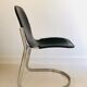 Black leather chair editions Cidue, Italy 70s