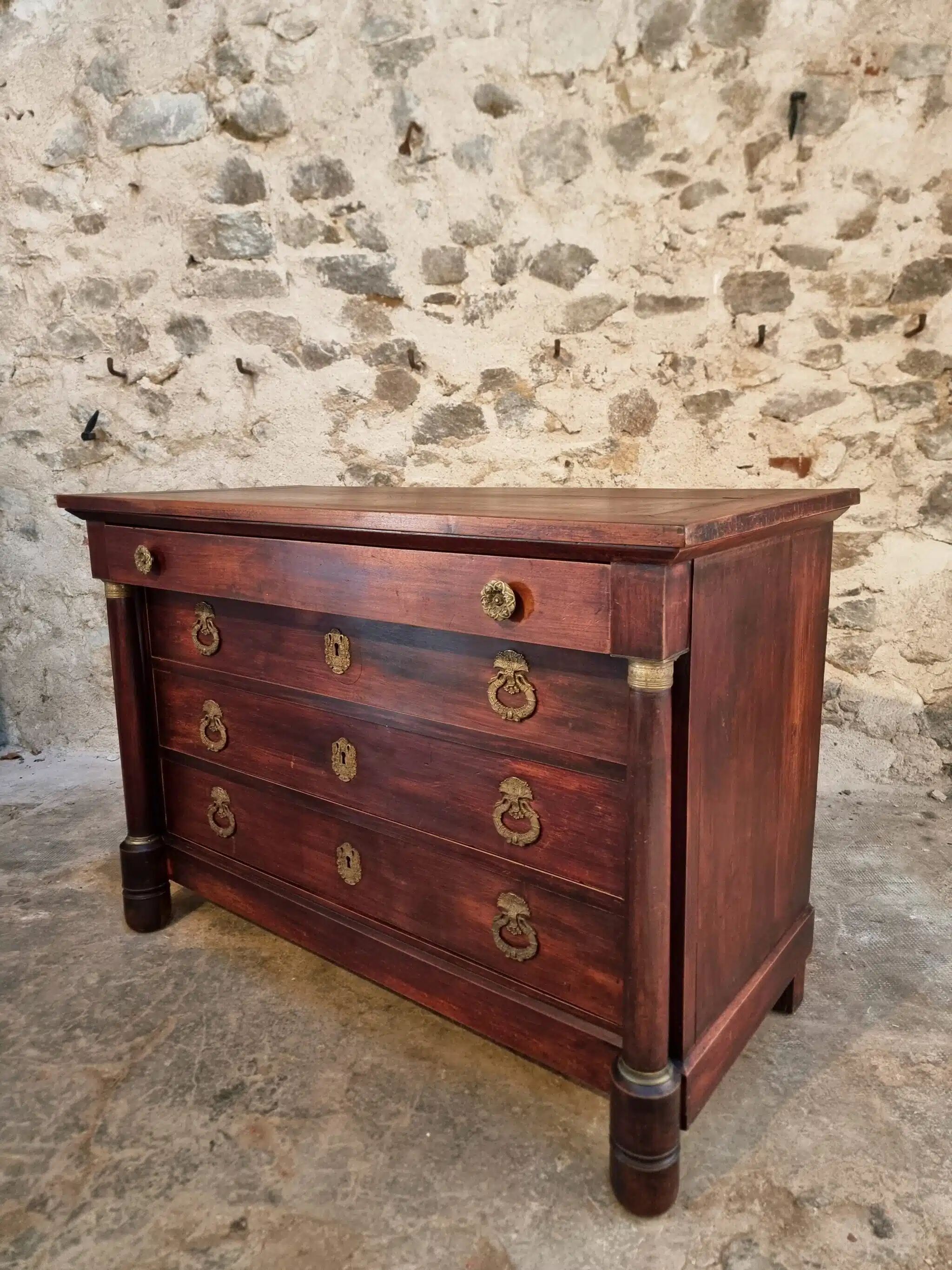 Commode Empire française ancienne en acajou