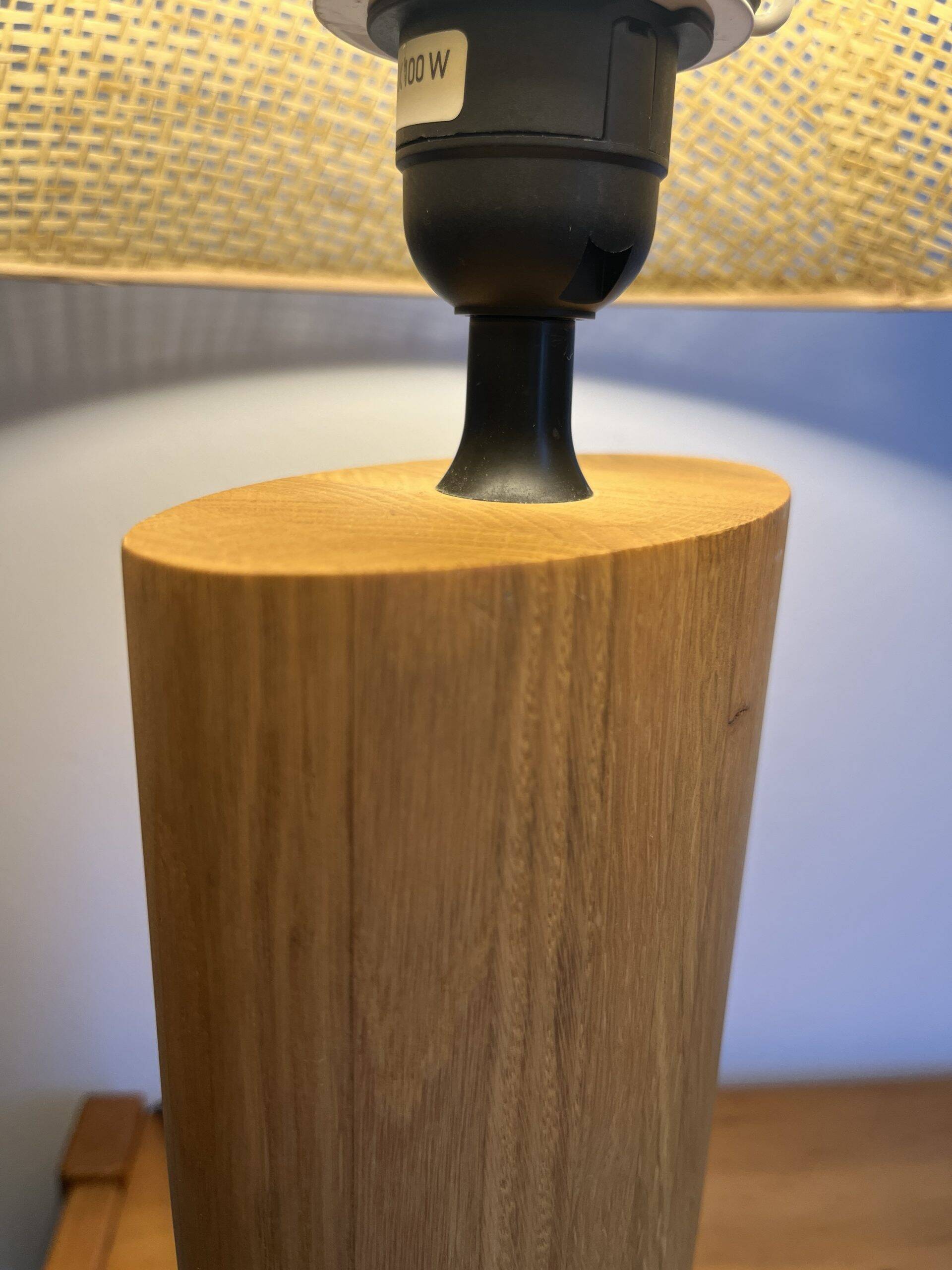 Solid oak floor lamp by Habitat