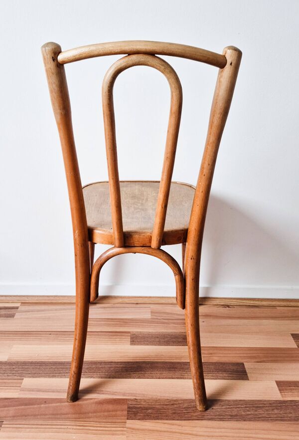 Chaise de bistrot en bois tourné , Fischel