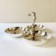 Aperitif server in silver metal, fish handle, 1950s
