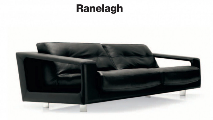 Canapé Steiner Ranelagh 4 places revêtement en cuir noir. Design Pascal  Daveluy. | Selency